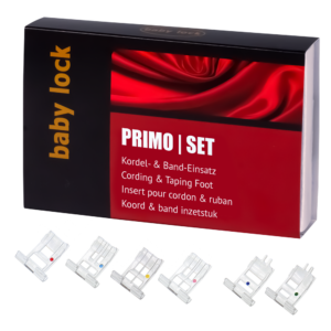 babylock Coverstichmaschine Primo, Pendelfuß, Kordel_Band-Einsatz, Set_P6