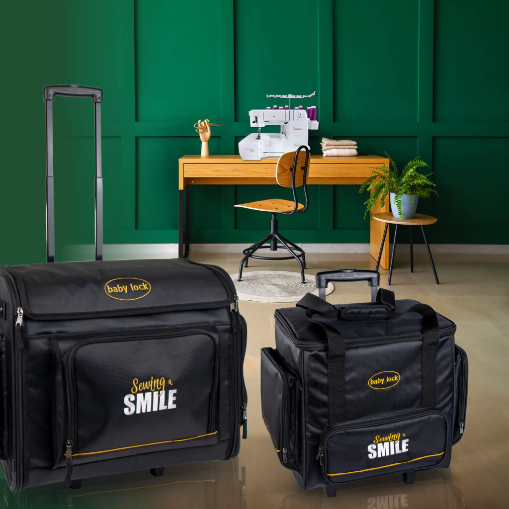 baby lock Trolley, kleine und große babylock Maschinen sicher verstaut und perfekt für die Reise zum nächten Näh-Event
